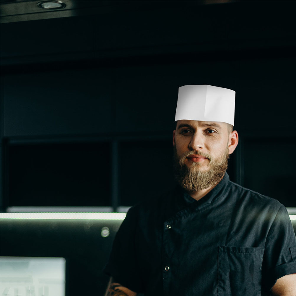 Home Cooking Services - 50 قطعة من قبعات الطهاة البيضاء