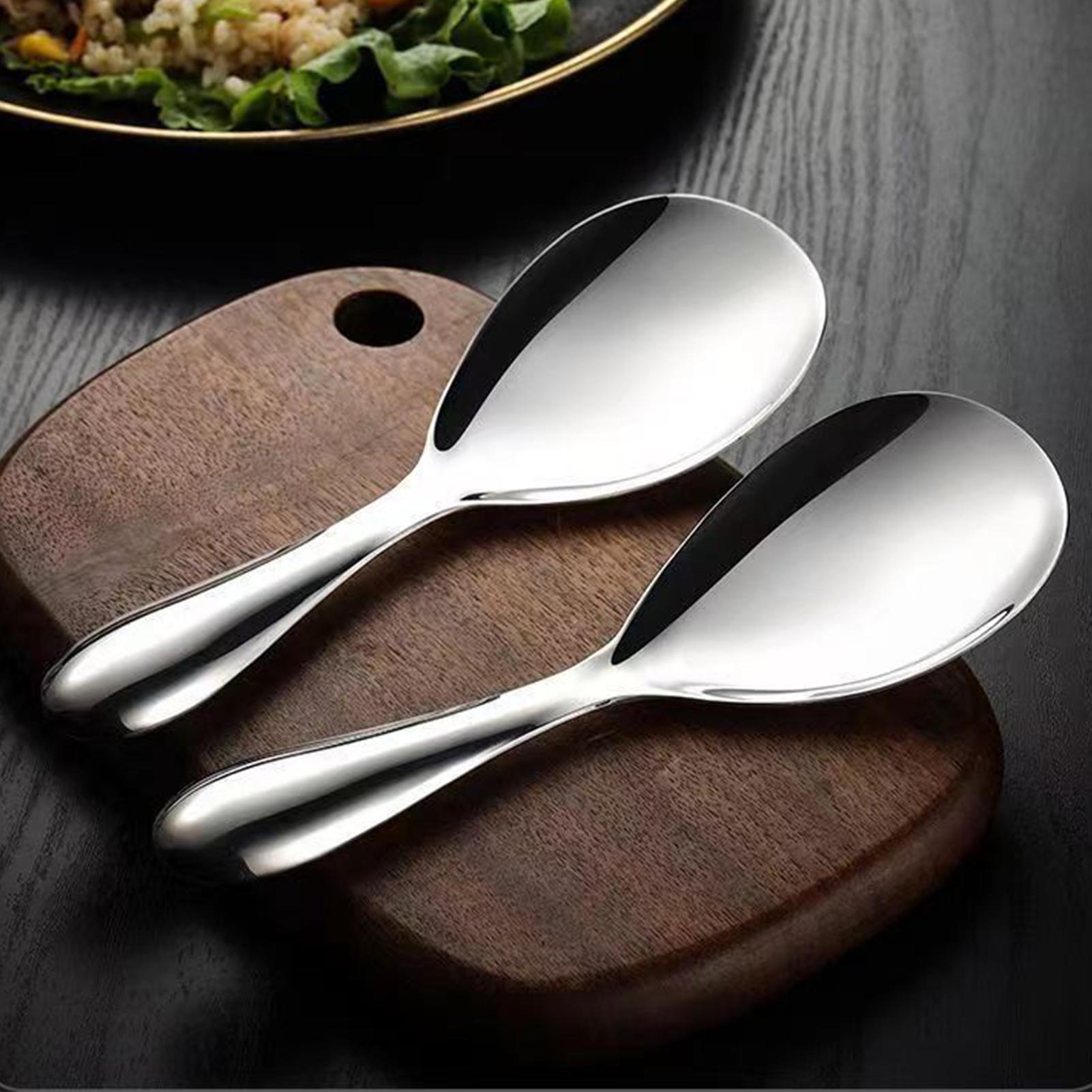 Home Cooking Supplies - الفولاذ المقاوم للصدأ ملعقة أرز مجداف