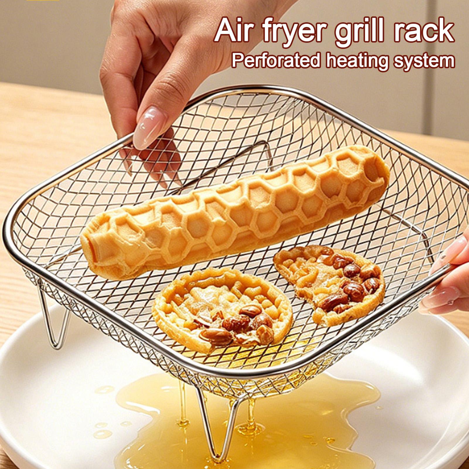 Home Cooking Supplies - رف قلاية هوائية من الستانلس ستيل،